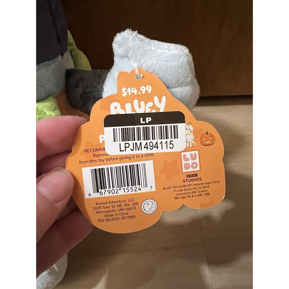 12" Bluey Halloween Pumpkin Plush: Animal Adventure Stuffed Character - Picture 2 of 4